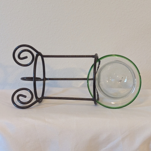 Glass Candle Holder With Metal Stand - Picture 4 of 8